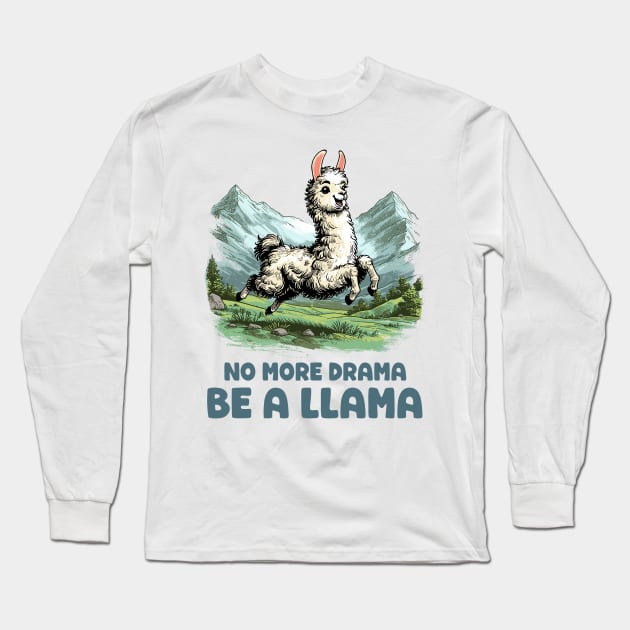 Drama Llama Long Sleeve T-Shirt by GoshWow 